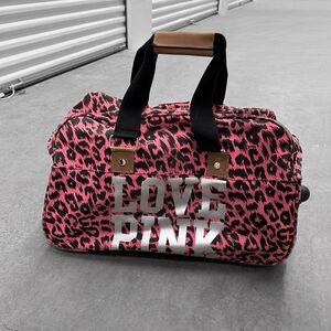 PINK Victoria's Secret Women's Leopard Print Duffel Bag Suitcase